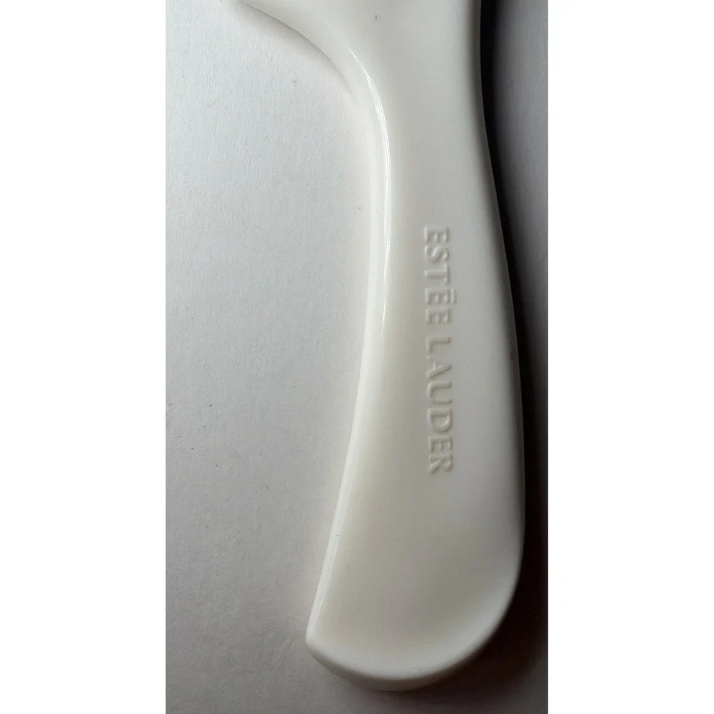 Vintage Estee Lauder Hair Comb White Plastic Regular Tooth Purse 7